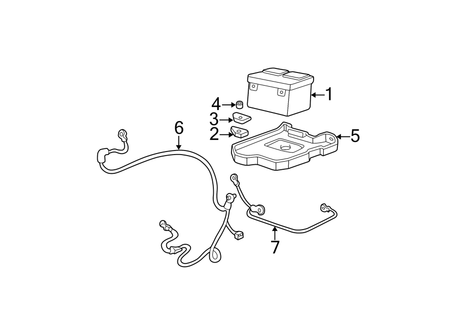 Diagram BATTERY. for your 2006 GMC Sierra 3500 6.0L Vortec V8 M/T 4WD SLT Extended Cab Pickup Fleetside 