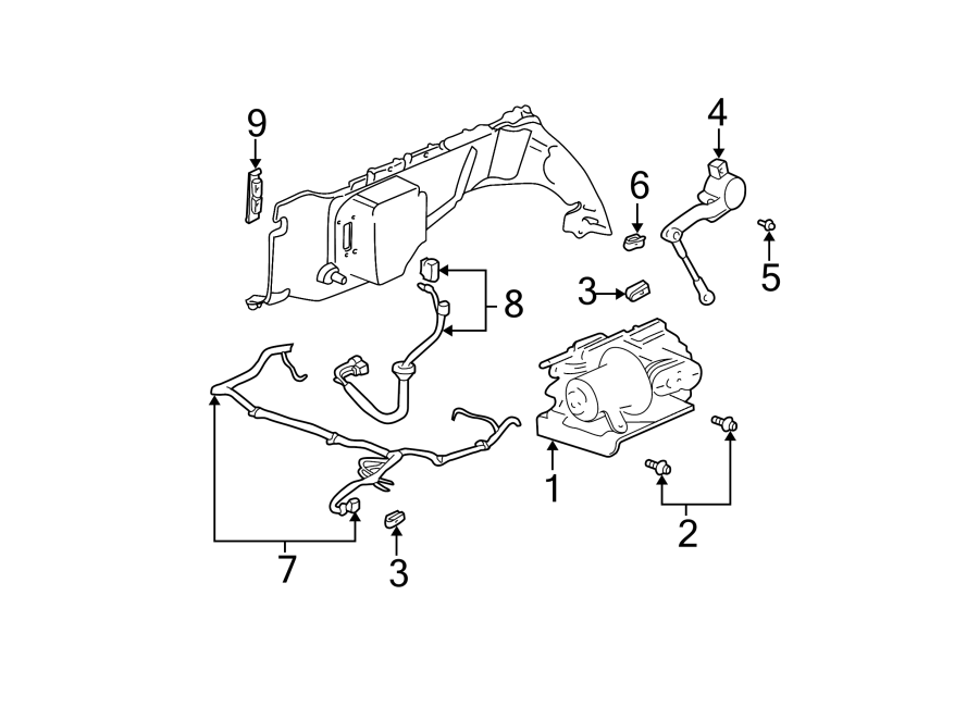 Diagram Ride control components. Wiring harness. for your 2005 Chevrolet Classic   