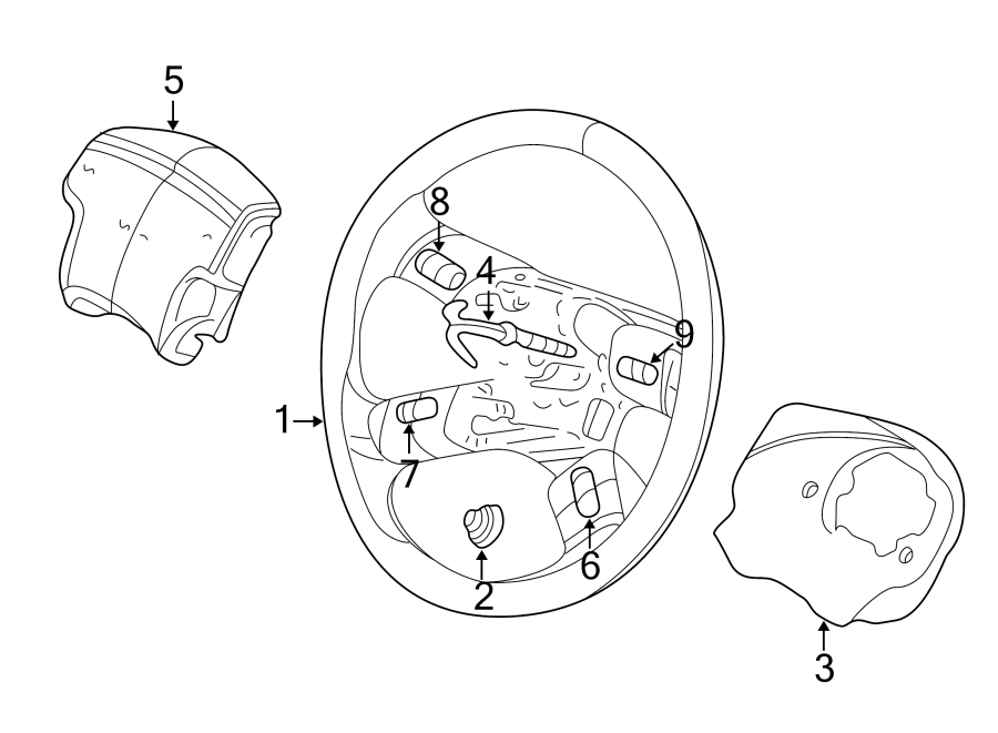 Diagram STEERING WHEEL & TRIM. for your 2015 Chevrolet Silverado   