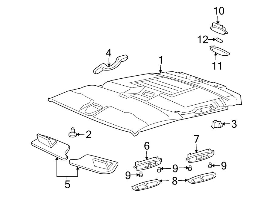 Diagram INTERIOR TRIM. for your 2023 Chevrolet Corvette   