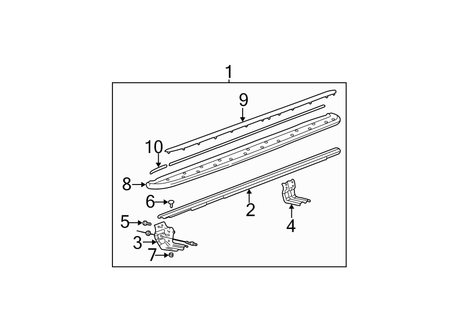 PILLARS. ROCKER & FLOOR. EXTERIOR TRIM. Diagram