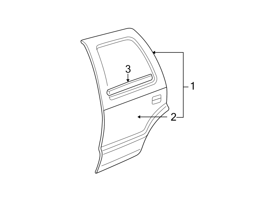 Diagram REAR DOOR. DOOR & COMPONENTS. for your 2010 Buick Enclave    