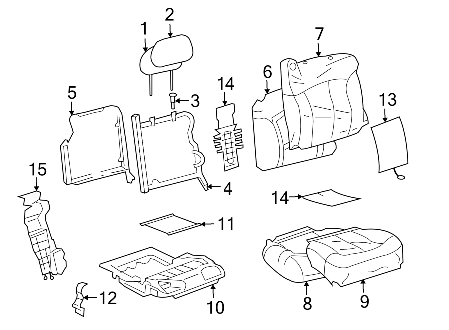 Diagram SEATS & TRACKS. FRONT SEAT COMPONENTS. for your 2007 GMC Sierra 2500 HD 6.0L Vortec V8 A/T 4WD SLE Standard Cab Pickup 