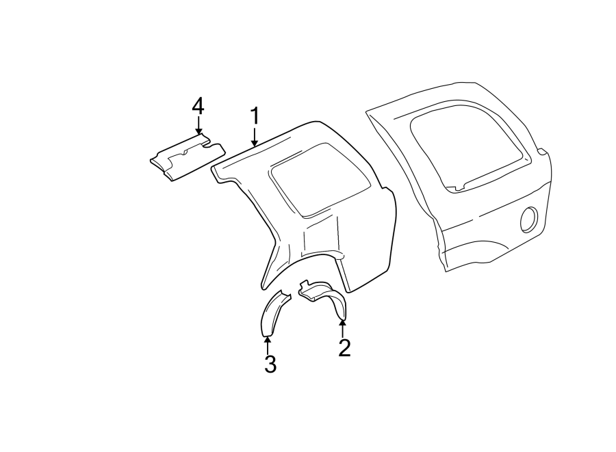 1Quarter panel. Inner structure.https://images.simplepart.com/images/parts/motor/fullsize/GN02352.png