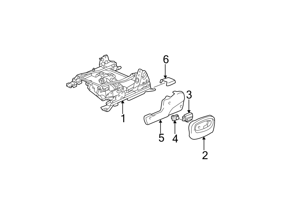 Diagram SEATS & TRACKS. TRACKS & COMPONENTS. for your 2007 GMC Sierra 2500 HD 6.0L Vortec V8 A/T 4WD SLT Extended Cab Pickup 