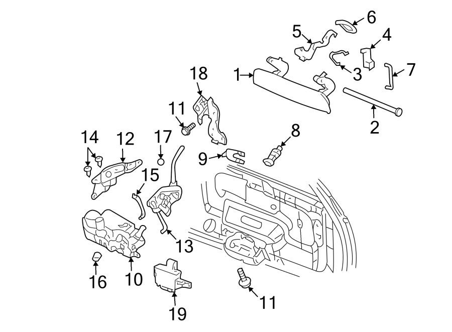 Diagram LIFT GATE. LOCK & HARDWARE. for your Chevrolet Spark  