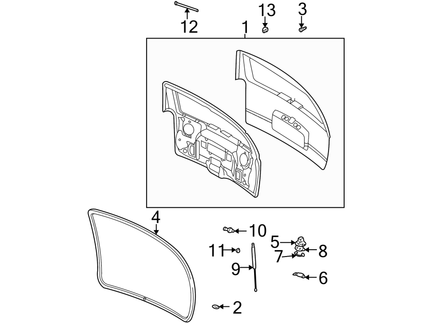 Diagram LIFT GATE. GATE & HARDWARE. for your 2001 Chevrolet Blazer LT Sport Utility 4.3L Vortec V6 A/T 4WD 