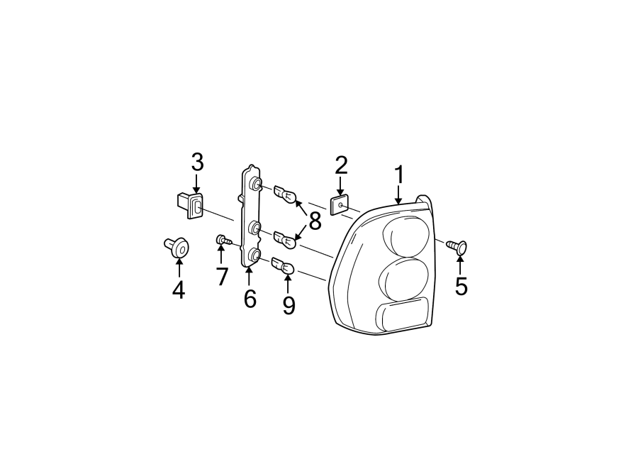 Diagram REAR LAMPS. COMBINATION LAMPS. for your 2008 Chevrolet Malibu LS Sedan 2.4L Ecotec A/T 