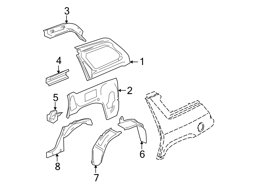 6QUARTER PANEL. INNER STRUCTURE.https://images.simplepart.com/images/parts/motor/fullsize/GN02495.png