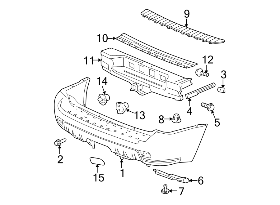 Diagram REAR BUMPER. BUMPER & COMPONENTS. for your 2000 Buick Century   