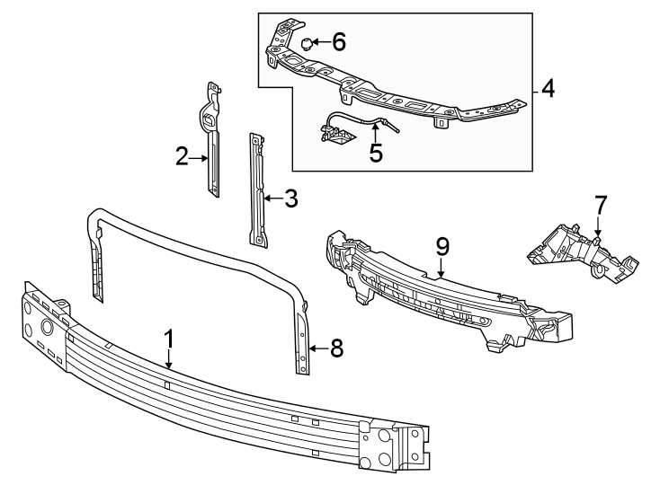 5Front bumper & grille. Bumper & components.https://images.simplepart.com/images/parts/motor/fullsize/GN21010.png