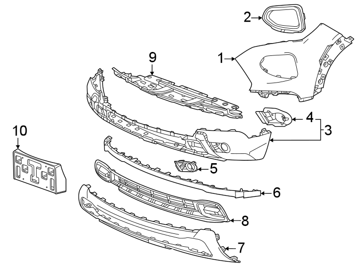 4Front bumper & grille. Bumper & components.https://images.simplepart.com/images/parts/motor/fullsize/GN21025.png