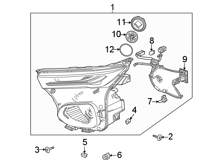 7Front lamps. Headlamp components.https://images.simplepart.com/images/parts/motor/fullsize/GN21070.png