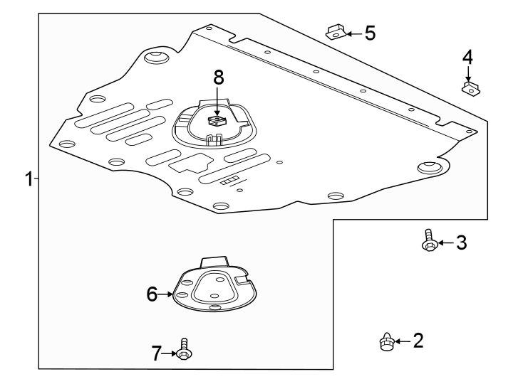 Diagram Radiator support. Splash shields. for your 2012 GMC Sierra 2500 HD 6.6L Duramax V8 DIESEL A/T 4WD WT Standard Cab Pickup Fleetside 