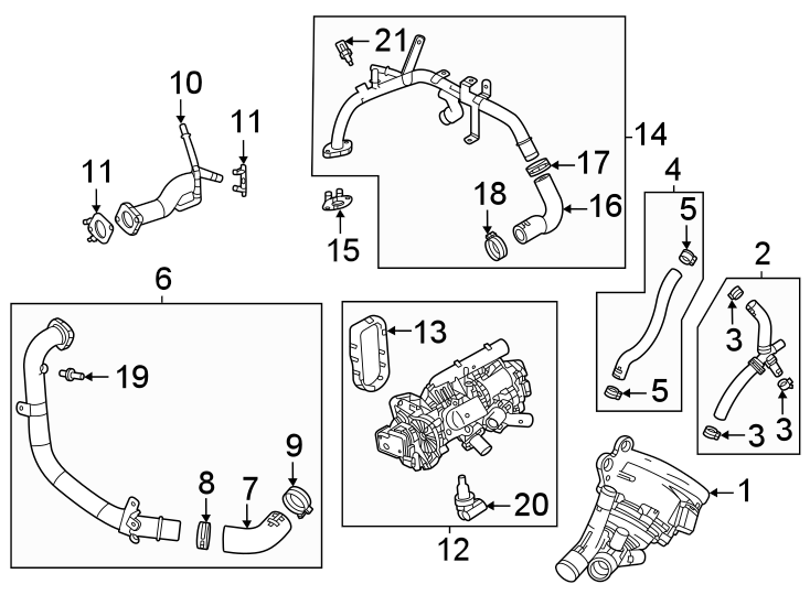 Diagram Water pump. for your 2013 Chevrolet Equinox   