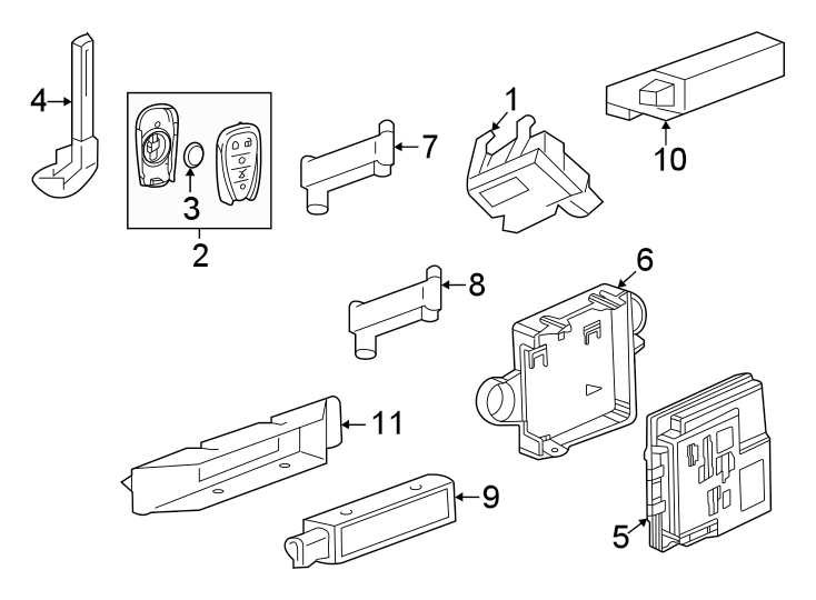 Diagram Keyless entry components. for your 2016 Chevrolet Spark  LT Hatchback 