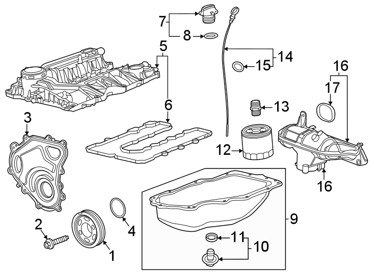 Diagram Engine / transaxle. Engine parts. for your 2017 Chevrolet Spark  LT Hatchback 