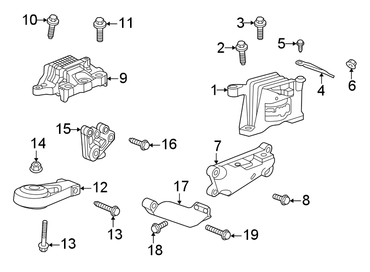 Diagram Engine / transaxle. Engine & TRANS mounting. for your 2005 Chevrolet Avalanche 1500 Z71 Crew Cab Pickup Fleetside  