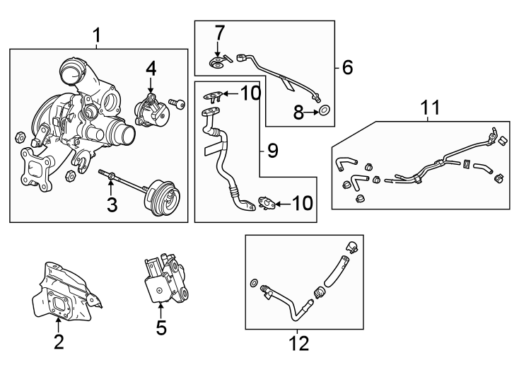 Diagram Engine / transaxle. Turbocharger & components. for your 2022 Buick Encore   