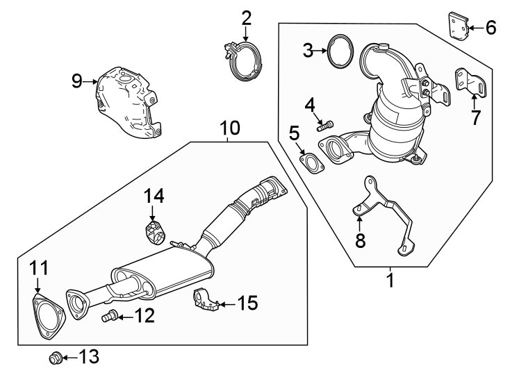 Diagram Exhaust system. Exhaust components. for your 2005 Chevrolet Tahoe    