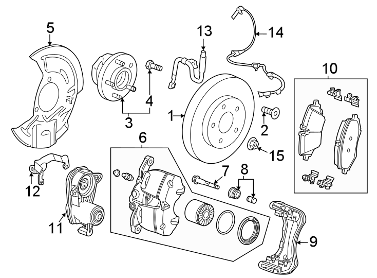 9Front suspension. Brake components.https://images.simplepart.com/images/parts/motor/fullsize/GN21430.png