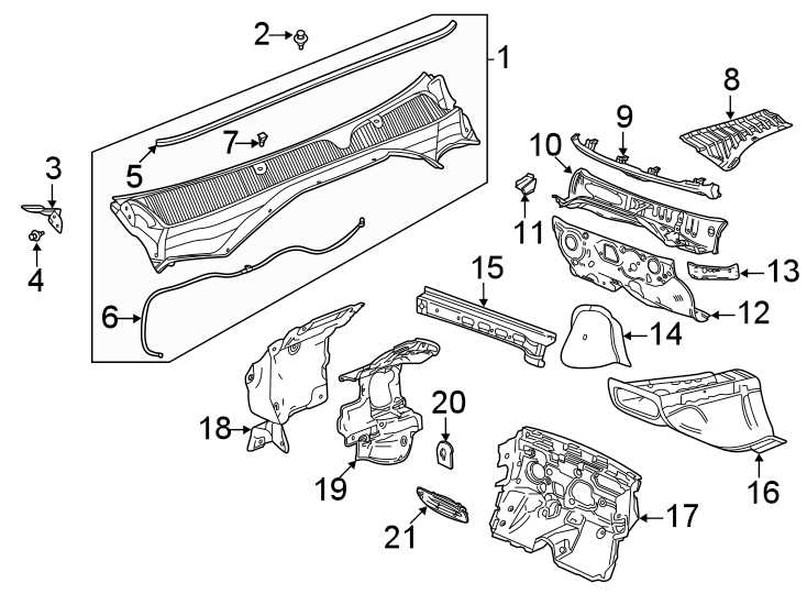 Diagram Cowl. for your 2020 Chevrolet Spark   