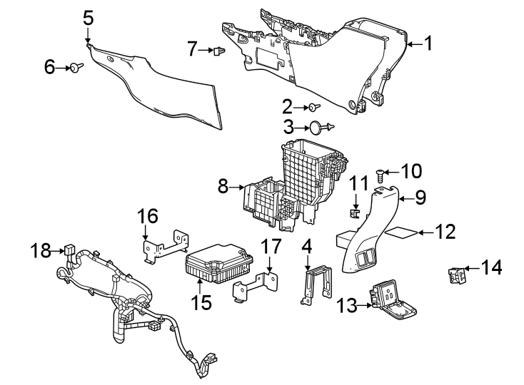 Diagram Center console. for your Cadillac ATS  