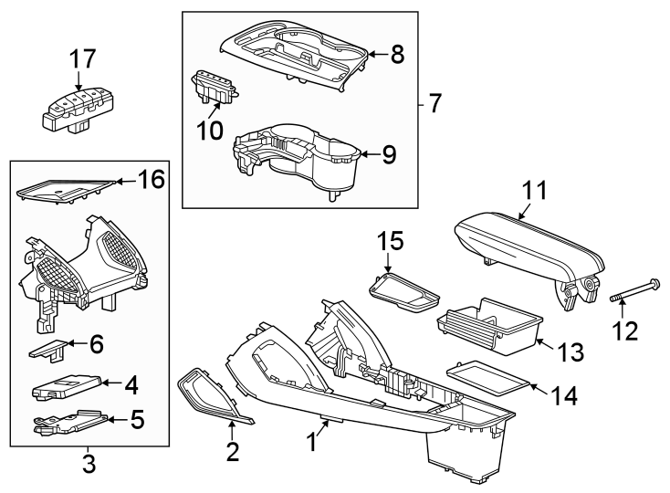 Diagram Center console. for your 2015 Chevrolet Spark   