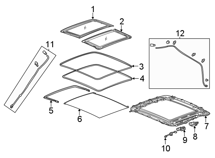 10Front. Gm. Lower. Rear. Sunroof glass. Sunshade. Upper.https://images.simplepart.com/images/parts/motor/fullsize/GN21565.png