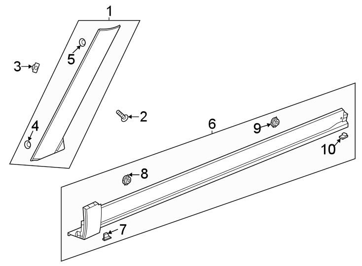 4Pillars. Rocker & floor. Exterior trim.https://images.simplepart.com/images/parts/motor/fullsize/GN21592.png