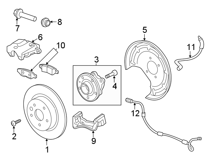 Diagram Rear suspension. Brake components. for your 2014 Chevrolet Express 3500   