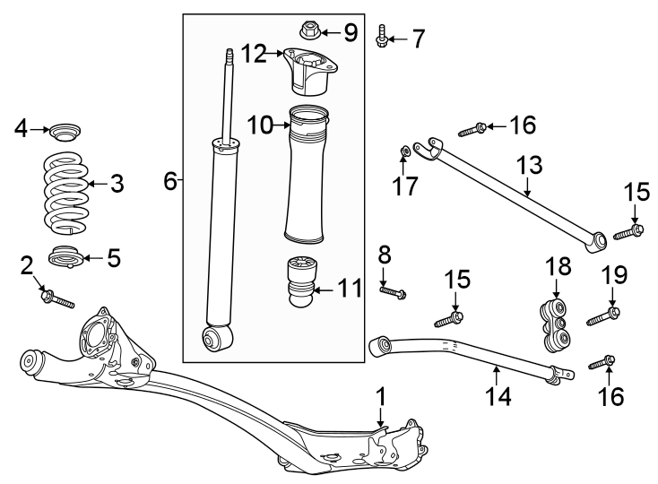 Rear suspension. Suspension components.