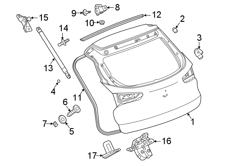 Diagram Gate & hardware. for your 2015 Chevrolet Suburban    