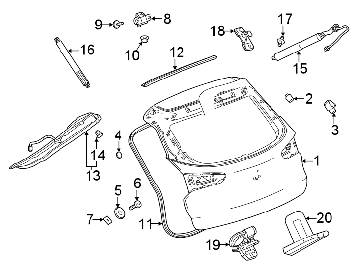 Diagram Gate & hardware. for your 2015 Chevrolet Suburban    