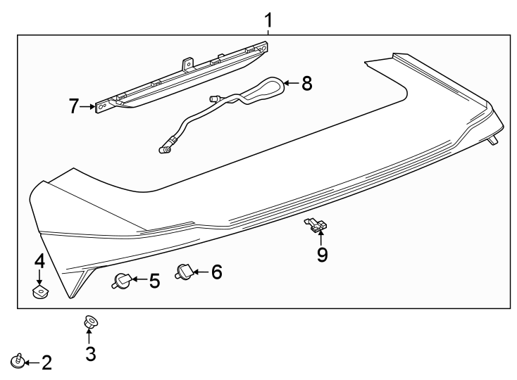 Diagram Lift gate. Spoiler. for your 2025 Cadillac XT4   