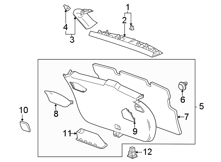 Interior trim. Diagram