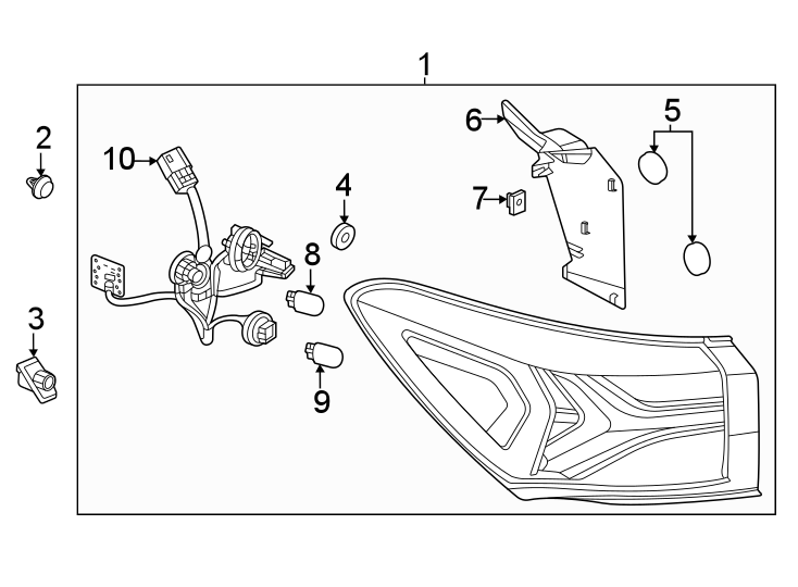 Diagram Rear lamps. Tail lamps. for your 2008 Chevrolet Malibu LS Sedan 2.4L Ecotec A/T 