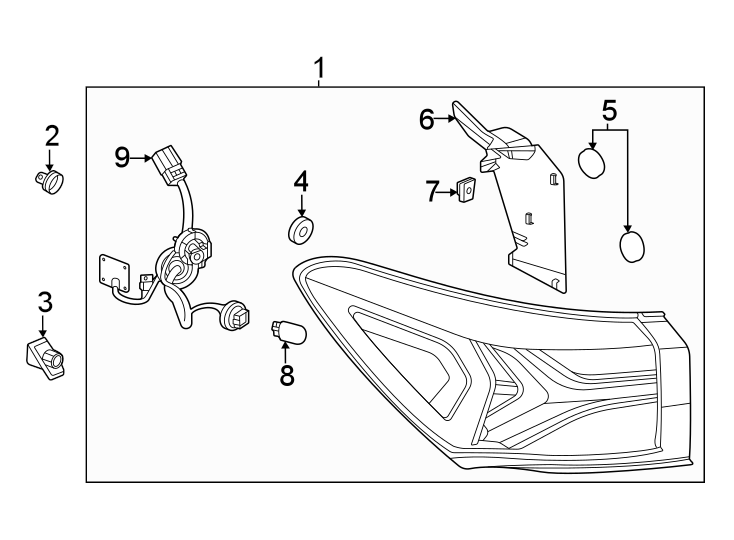 Diagram Rear lamps. Tail lamps. for your Cadillac ATS  