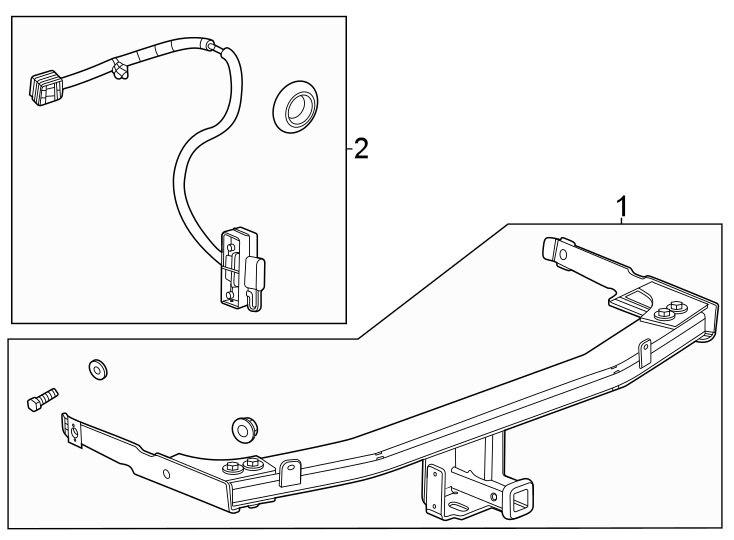 Diagram Rear bumper. Trailer hitch components. for your 2013 Chevrolet Avalanche   