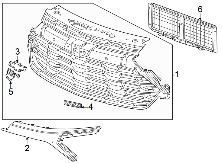 4Front bumper & grille. Grille & components.https://images.simplepart.com/images/parts/motor/fullsize/GN21890.png