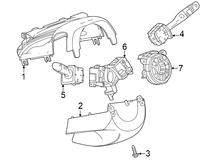 Diagram Steering column. Shroud. Switches & levers. for your 2017 Chevrolet Spark  LT Hatchback 