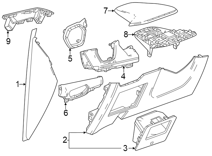 Diagram Instrument panel components. for your 2010 Cadillac Escalade EXT   