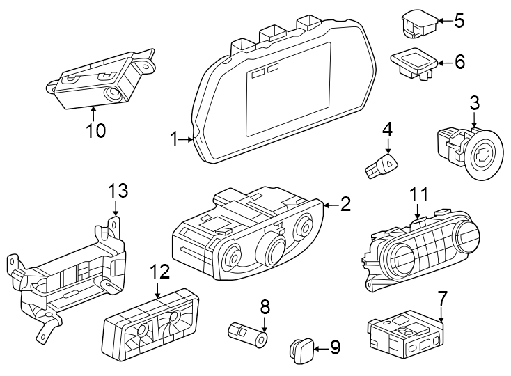 Diagram Instrument panel. Cluster & switches. for your 2020 Chevrolet Spark   