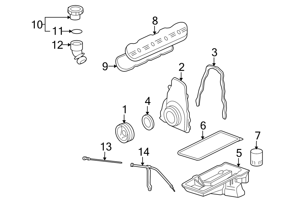 Diagram ENGINE PARTS. for your 2022 Chevrolet Spark 1.4L Ecotec CVT LT Hatchback 