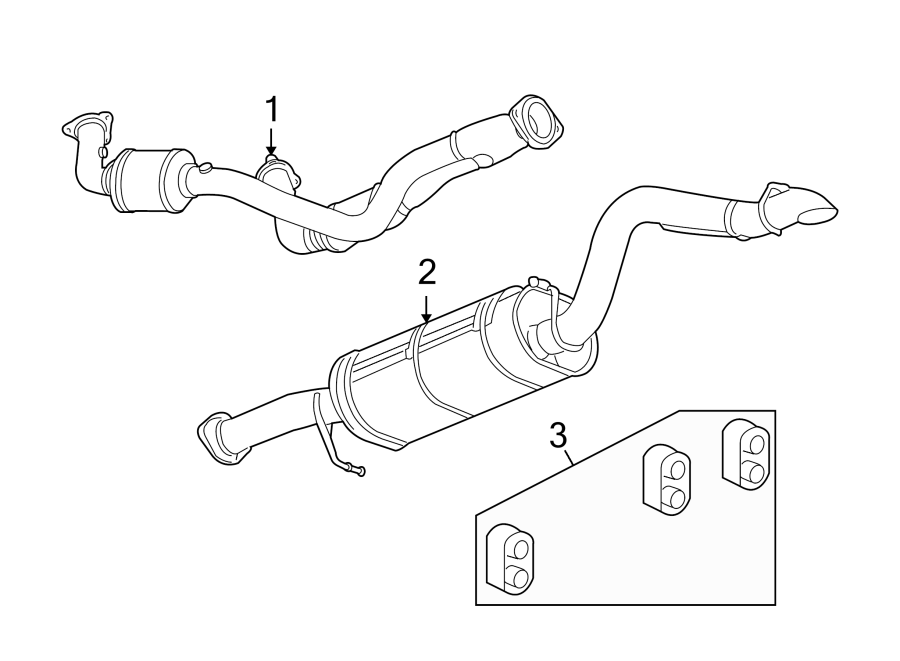 Diagram EXHAUST SYSTEM. EXHAUST COMPONENTS. for your 2018 Chevrolet Equinox  LT Sport Utility 