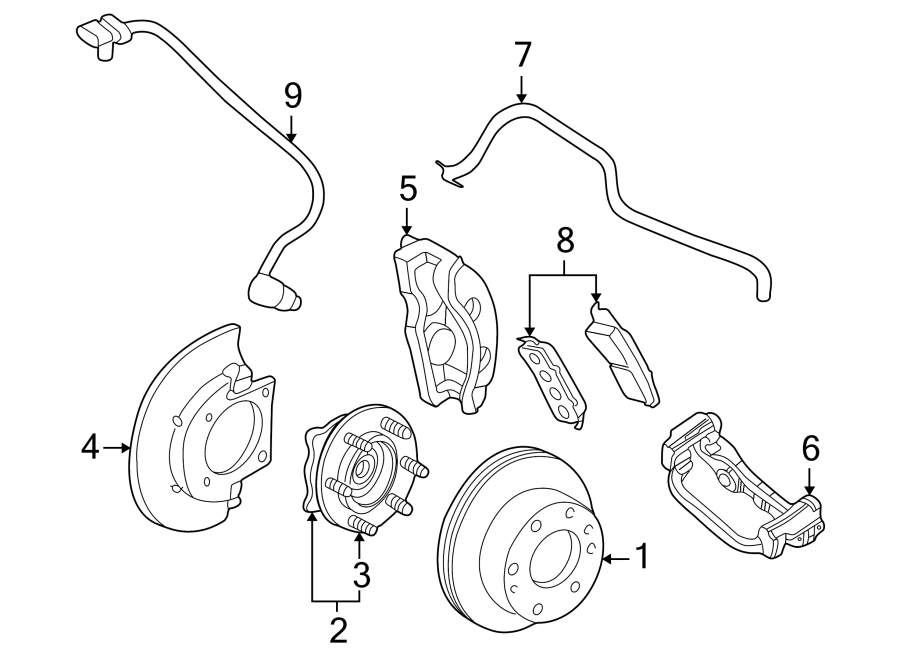 Diagram FRONT SUSPENSION. BRAKE COMPONENTS. for your 2018 GMC Sierra 2500 HD 6.6L Duramax V8 DIESEL A/T RWD SLT Extended Cab Pickup Fleetside 