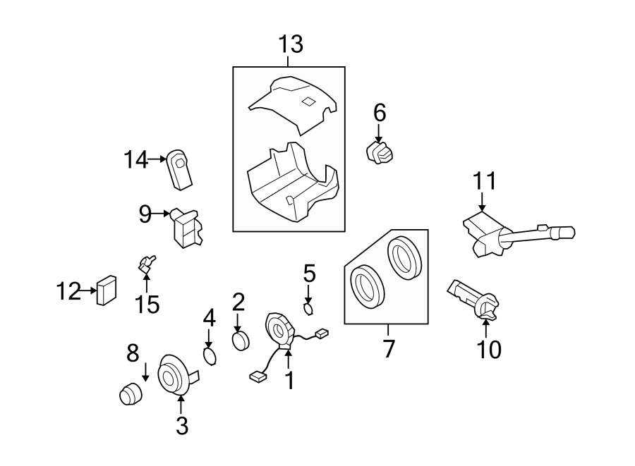 Diagram STEERING COLUMN. SHROUD. SWITCHES & LEVERS. for your 2017 Chevrolet Spark  LS Hatchback 