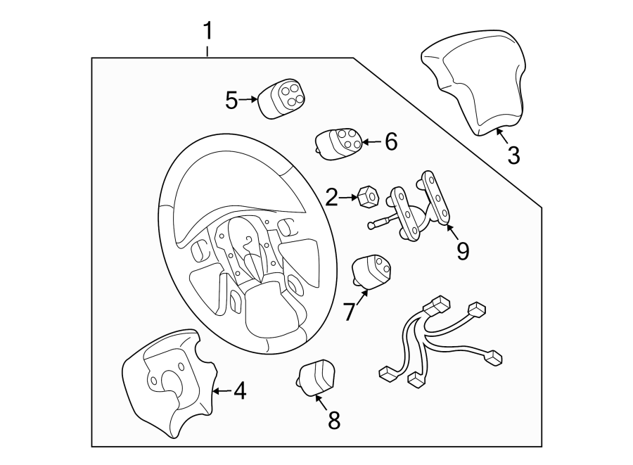 Diagram STEERING WHEEL & TRIM. for your 2019 Chevrolet Silverado   