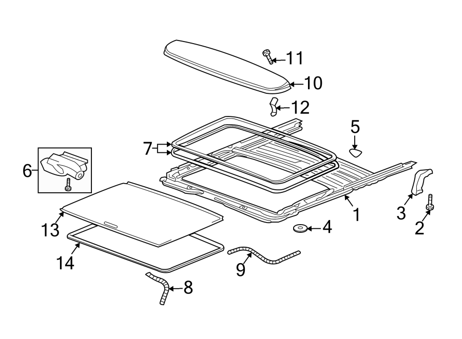 Diagram SUNROOF. for your 2008 Chevrolet Malibu   