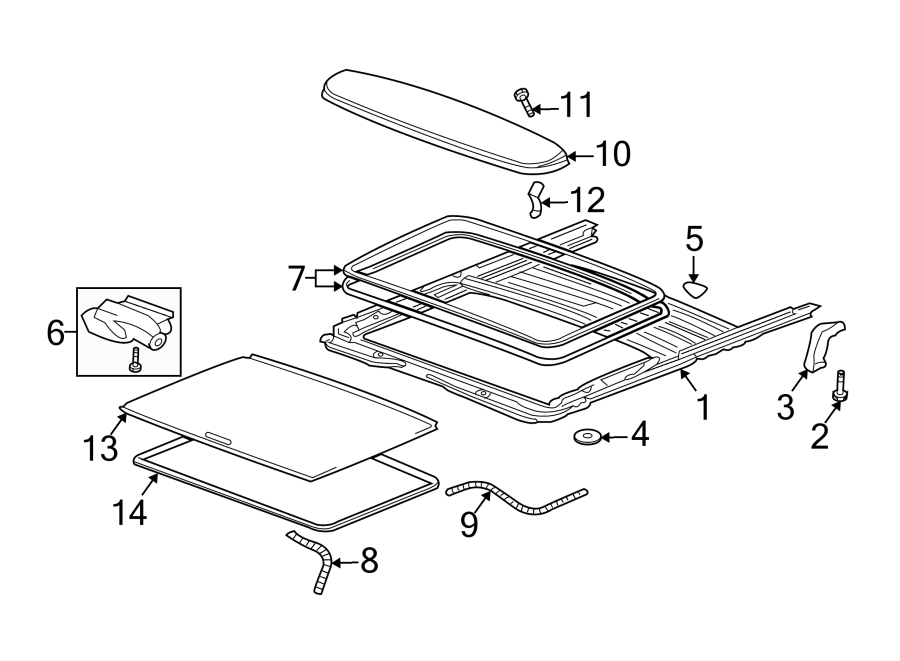 Diagram SUNROOF. for your 2008 Chevrolet Malibu   